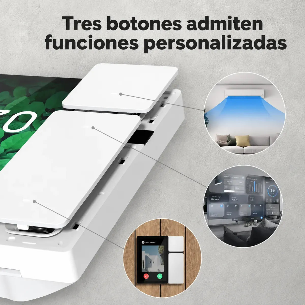 Panel de Control Domótico Táctil WiFi 3.5 Pulgadas Smart Life — 3 Salidas, Infrarrojo y Bluetooth SigMesh
