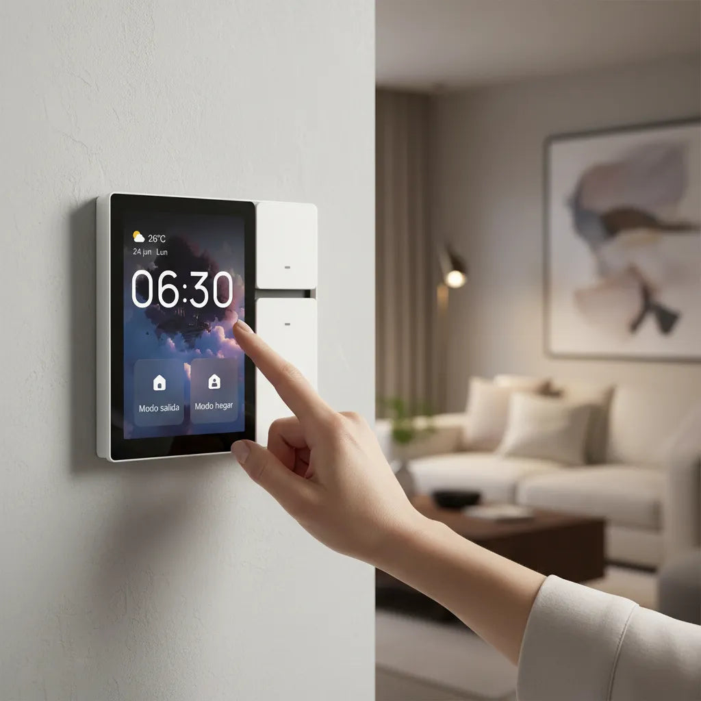 Panel de Control Domótico Táctil WiFi 3.5 Pulgadas Smart Life — 3 Salidas, Infrarrojo y Bluetooth SigMesh