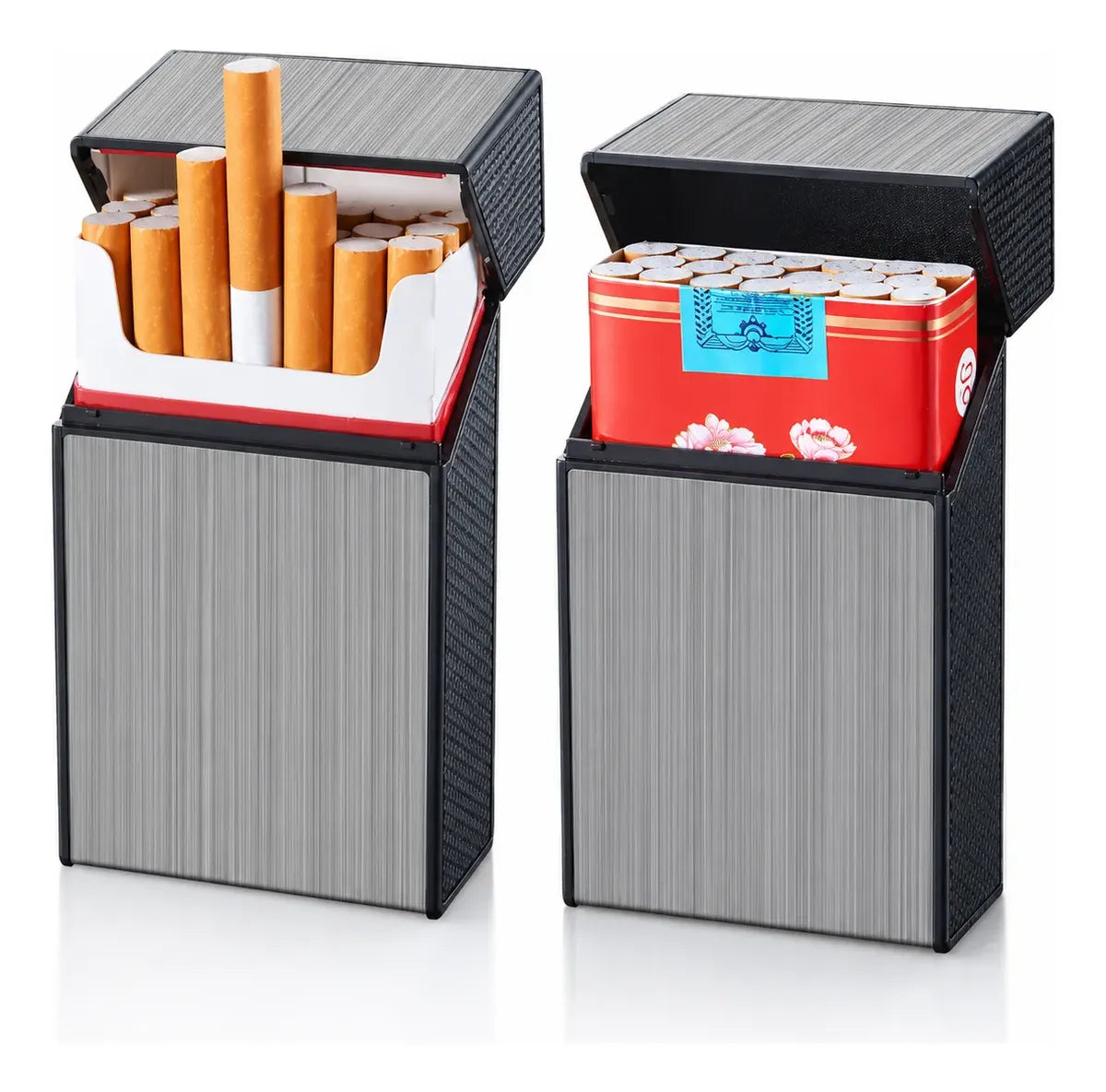 Cigarrera de Bolsillo con Encendedor Eléctrico USB Recargable — Combo x2