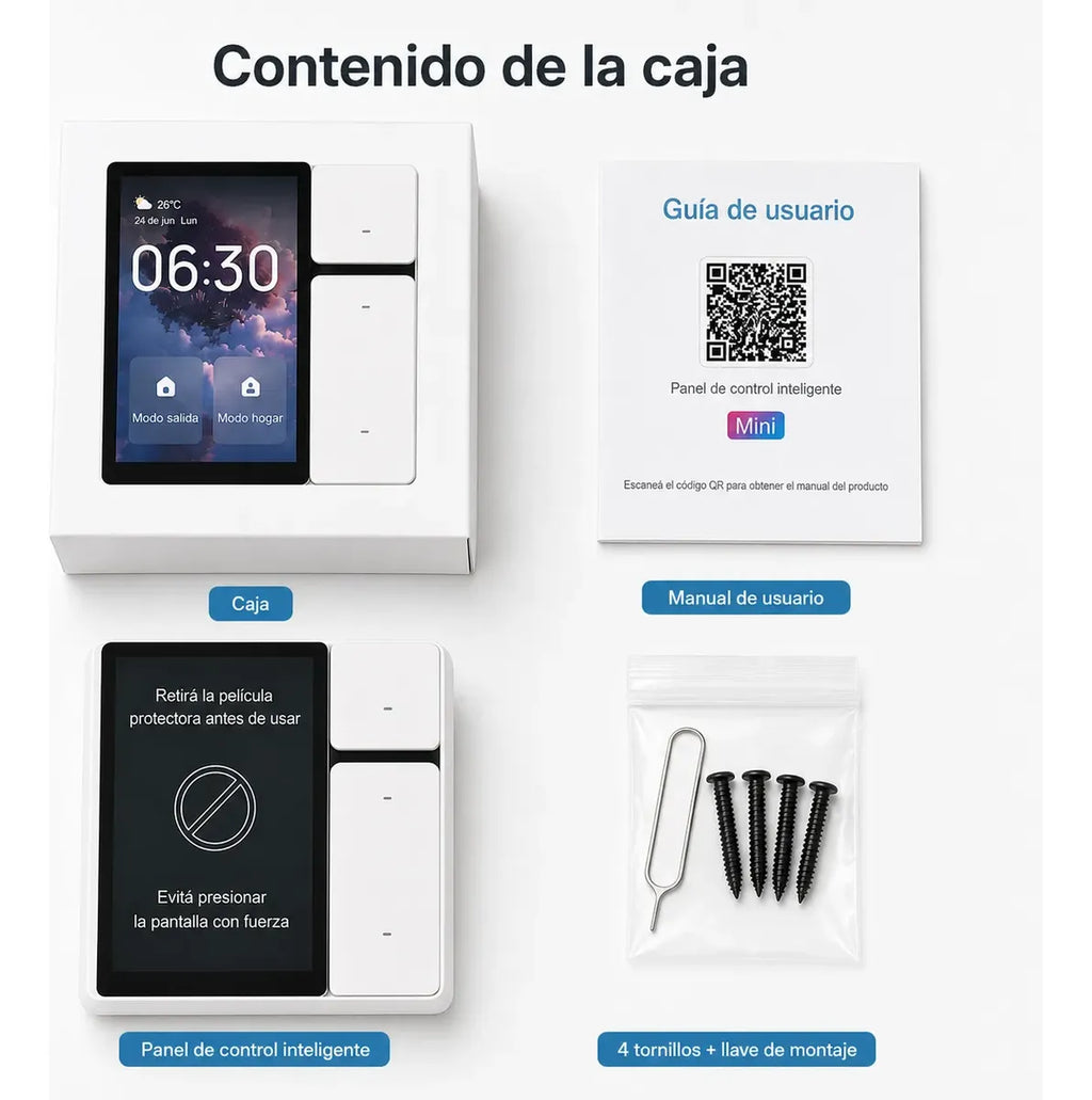 Panel de Control Domótico Táctil WiFi 3.5 Pulgadas Smart Life — 3 Salidas, Infrarrojo y Bluetooth SigMesh