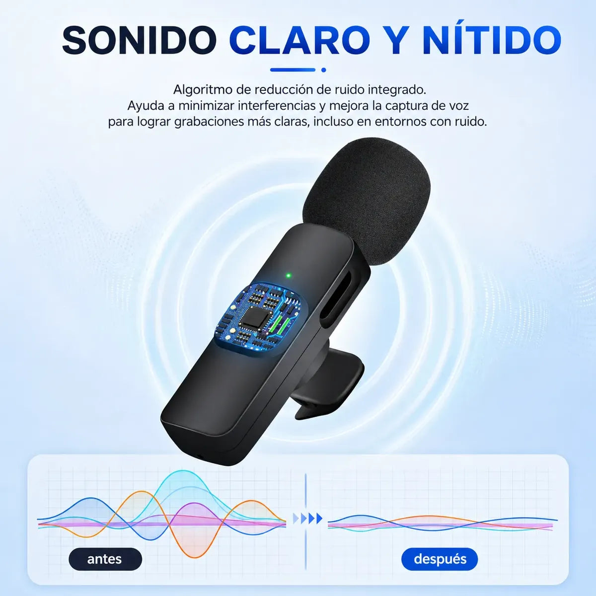 Micrófono Corbatero Inalámbrico x2 K9 — Kit 4 en 1 con USB-C, Lightning y USB